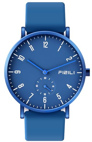 Dayllon Herrenuhren Minimalistisch Ultra Dünn Wasserdicht Mode Dressy Armbanduhr für Männer Business Casual Luxus Quarz Analog Uhr(Dunkelblau)