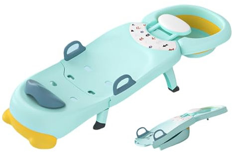 Hobngmuc Shampoo Stuhl Für Kinder, Baby-Badesitz Mit Waschbecken Und Handlauf, Faltbare Kinder Salon Sitz Shampoo Stuhl Für Haare Waschen
