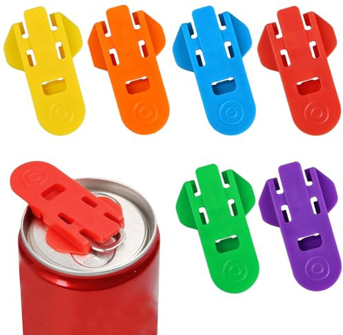6 Piezas Color Abrelatas Manual, Abridor Cerveza Abridor De Botellas De PláStico Abrelatas PortáTil Reutilizable Para Latas De Aluminio Cola, Cerveza, Refrescos, Bebidas ProteccióN De UñAs