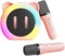 Karaoke Machines for Kids - 2 Microphones - Portable Karaoke with Voice Changing Effects and LED Light - Girl Boy Toys Birthday Presents Gifts (Pink)