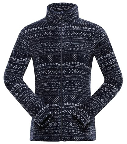 Alpine PRO EFLINA - Felpa in pile, da donna, per attività all'aperto, in pile, a maniche lunghe, da trekking, per primavera, inverno, autunno, Blu, S