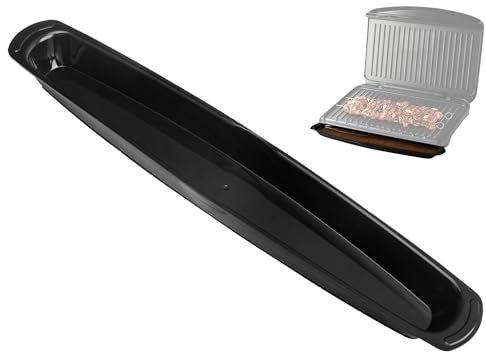 FancyTark 【14.5 Long】 Grill Oil Grease Catcher Drip Tray Pan for George Foreman Grill Replacement - Black