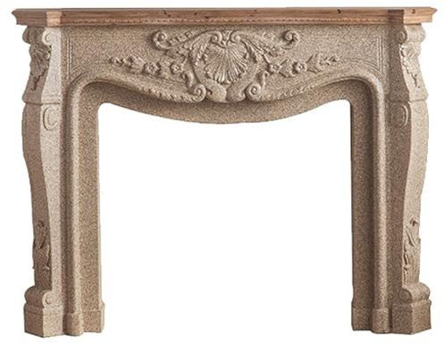 arved Vintage Wooden Mantel Fireplace Surround with Shelves Classic Home Decor for Living Room Hallway