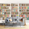 JEDTAKCT Fototapete Modernes Bücherregal 3D Effekt Minimalistische Bibliothek 350X256Cm - Für Schlafzimmer Wohnzimmer Flur Seide Tapete Wandtapete Bildtapete Motivtapeten