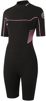ZCCO Shorty de Plongée 3/2 mm en Néoprène Femme Surf Snorkeling S