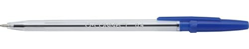 Q-Connect Klassisch Kugelschreiber/in Blau/Strichstärke 0,5 mm/Lichtechte Tinte/ 50er Pack/Für Büro, Zuhause und Schule/