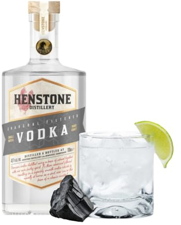 Henstone Artisan Small Batch Vodka 70cl, Charcoal Filtered Premium Barley Spirit, 43.7% ABV | Features smooth vodka with a clean finish for cocktails, mixers or chilled serves.