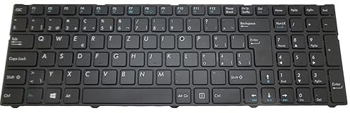 WLWOZMD Laptop-Tastatur für PEAQ für PNB G2017 G2017-I7A1 G2017-I7C1 mit Rahmen, Schwarz, Ungarn HU/Schweizer SW/Nordic NE/Türkisch/US/GR/FR/UK(Swiss SW)