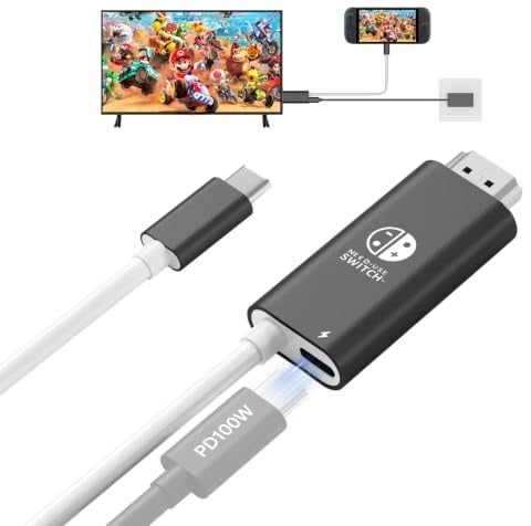 Switch 2 Dock, Stazione di Docking Portatile per Nintendo Switch 2/1/OLED, Cavo Adattatore da USB C a HDMI con Stazione di Ricarica PD 100W, Docking Station TV 4K@60Hz per Viaggi, Compatibile con