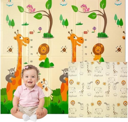 Edibaby, Krabbelmatte Baby, 180 x 150 cm, 1 cm Dicke, XPE Gepolstert, Teppich Spielmatte, Krabbeldecke, Spielteppich Kinder, Kinderteppich für Babyzimmer (Jungle Edition | 180x150 | 1cm)
