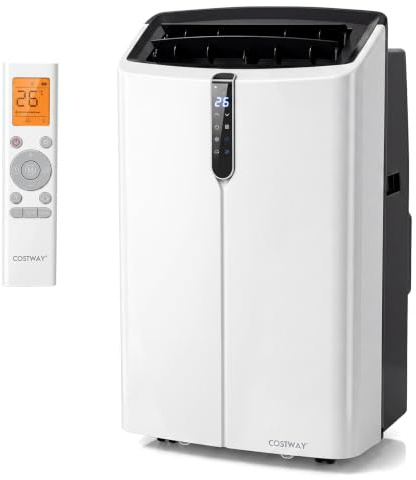 COSTWAY Climatiseur Mobile Silencieux 12000BTU 3,5 kW Wifi | Déshumidification, Ventilation, Mode Sommeil, Télécommande, pour Chambre 70/46,5 m²