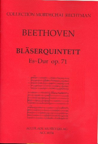 Bläserquintett Es-Dur opus.71: für Flöte, Oboe, Klarinette, Horn in F und Fagott