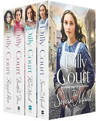 Dilly Court Collection 4 Books Set - Ragged Rose, River Maid, Button Box, Swan Maid
