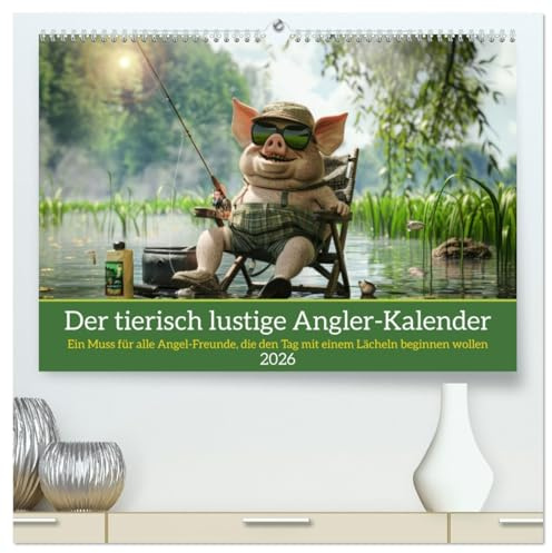 Der tierisch lustige Angler-Kalender (hochwertiger Premium Wandkalender 2026 DIN A2 quer), Kunstdruck in Hochglanz: Ein Muss für alle Angel-Freunde, ... Lächeln beginnen wollen (CALVENDO Hobbys)