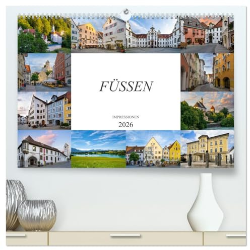 Füssen Impressionen (hochwertiger Premium Wandkalender 2026 DIN A2 quer), Kunstdruck in Hochglanz: Faszinierende Bilder der Stadt Füssen (CALVENDO Orte)