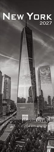 New York Vertical Kalender 2027: Beeindruckende Schwarz-Weiß-Aufnahmen in einem länglichen Kalender - passend zur New Yorker Skyline. Dekorativer Wand-Kalender.