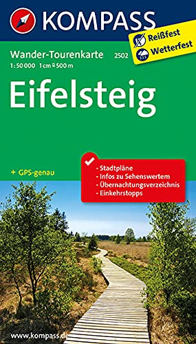 Eifelsteig: Wander-Tourenkarte. GPS-genau. 1:50000 (KOMPASS-Wander-Tourenkarten, Band 2502)