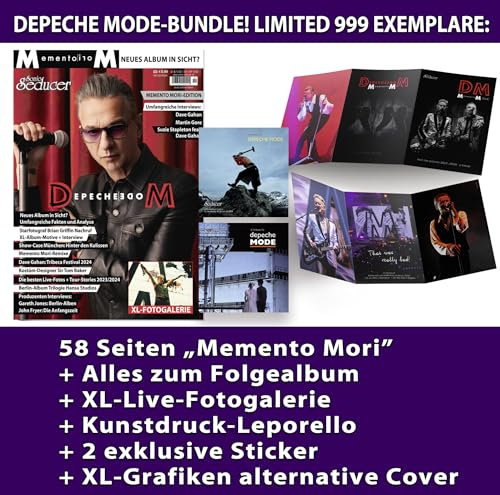 LIMITED Sonic Seducer Depeche Mode Sonderedition Memento Mori inkl. Kunstdruck-Tour-Leporello und 2x Brian Griffin Album Cover-Sticker (999Exemplare ... Album-Cover Sticker + XL-Grafiken / Fotos