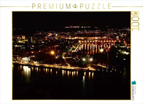 Puzzle · Koblenz, das Deutsche Eck bei Nacht | 1000 Teile · Lege-Größe 64 × 48 cm · CALVENDO Puzzle