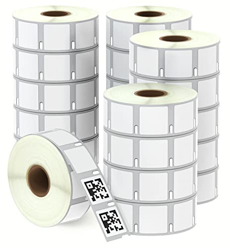 BETCKEY - 20 Rollen S0929120 Selbstklebende Etiketten Kompatibel mit DYMO, 25mm x 25mm, 15000 Mehrzwecketiketten für LabelWriter 450, 4XL NICHT passend 550 oder 5XL