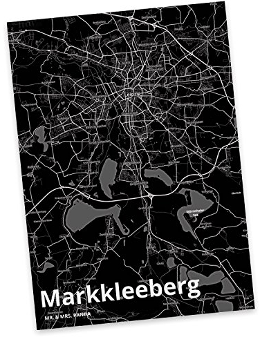 Mr. & Mrs. Panda Postkarte Markkleeberg - Geschenk, Ansichtskarten, Stadt Dorf Karte Landkarte Map Stadtplan, Ort, Städte, Stadt, Dorf