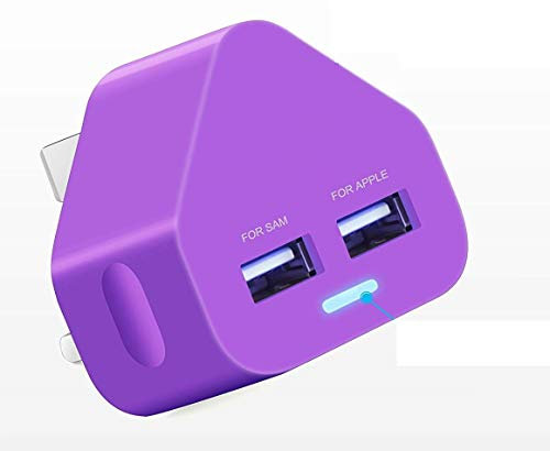USB Plug Charger, Multi Port USB Charger Plug Adapter 2.1A Compatible with Nokia/Fire Tablet/Huaweii/iOSiPad/Kindle/Smart Watches/Motorola/Airpods/Samsung/iOSiPhone/HTC