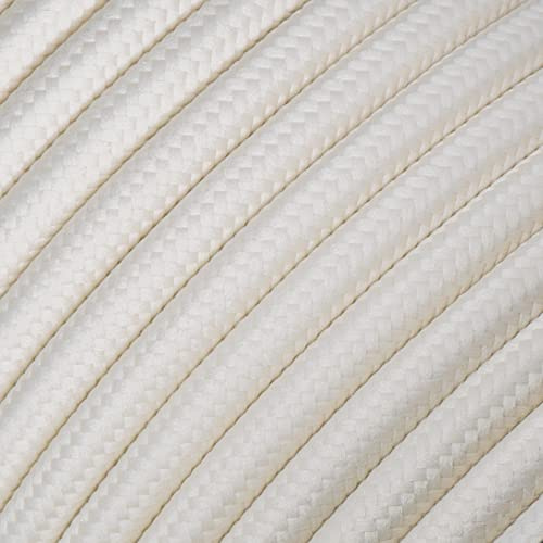 Textilkabel für Lampe, Rundkabel, dreiadrig (3x0.75mm²), Creme - 5 Meter