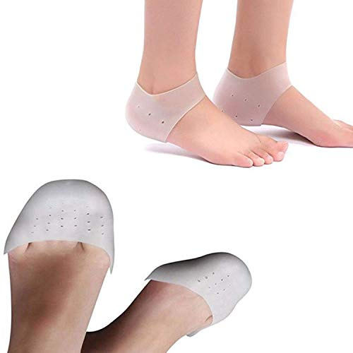 PedimendTM Lot de 2 paires de protections pour orteils en gel de silicone respirant pour talon (2 paires – 4 pièces) - Éviter les frottements et fournir un amorti aux pieds - Réduit les vibrations du
