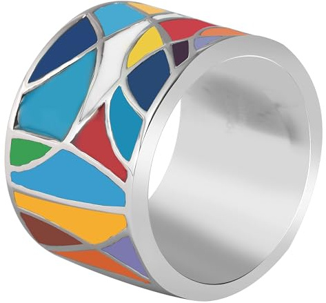Akzent® Damen Ring - Damenring Größe 60 aus Edelstahl in Silber, 100% Wasserfest & Hautverträglich