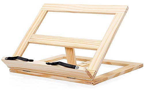 Kaxich Kiefernholz Kochbuchständer, Leseständer Bookrest Kochbuchhalter Buchständer Rezepthalter für Küche und Büro