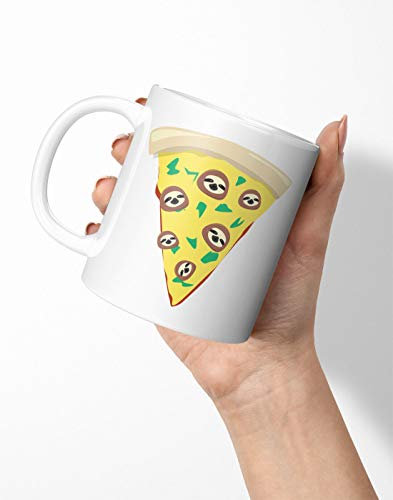 BLAK TEE Funny Sloth Pizza Slice Porcelain Coffee and Tea Mug 330 ml