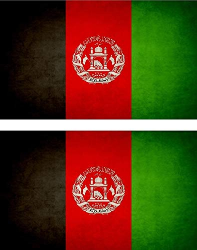 Akachafactory 2X Sticker Aufkleber Flaggen Flagge Fahne Vintage AFG Afghanistan
