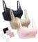 Neppein Maternity Nursing Bra 3Pack Seamless Pregnancy Breastfeeding Sleep Bralette with Removable Spill Prevention Pads and Extenders