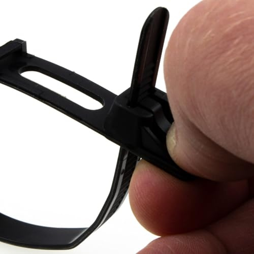 Easy Freigabe Kabel Kabelbinder 7.6mm x 180mm Releasable Wiederverwendbar Schwarz [100 Stück] [7,6mm x 180mm]