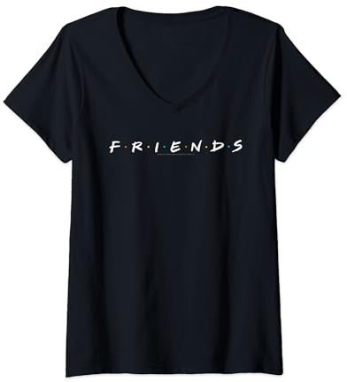 Friends Logo White Maglietta con Collo a V