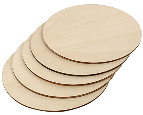 BESPORTBLE 5pcs Round Wood Board Unfinished Wood Circles Round Discs for DIY Craft Shapes for Craft Trays for Decor