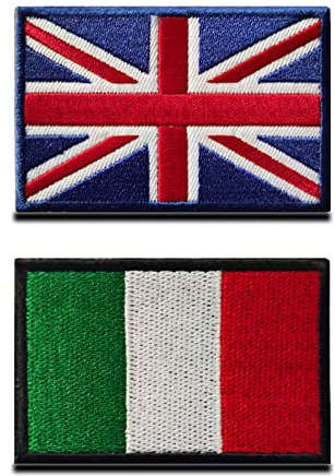 Zcketo Aufnäher mit italienischer Flagge, bestickt, für Kleidung, Rucksack, Kappen, Reisen, taktisch, 2 Stück