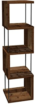 möbelando Standregal Raumteiler Beistellregal Regal Holzregal Bücherregal Drum II Texas Oak
