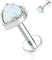 AROWRO 16G Labret Ohrstecker Lippenringe Herz Opal Labret Schmuck G23 Titan Helix Knorpel Tragus Ohrringe Medusa Ring Lippenpiercing Monroe Schmuck 10mm Ohrstecker Silber Innengewinde