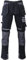 Popoqo Mens Holster & Knee Pad Pockets Cargo Combat Black & Grey Work Trousers Heavy Duty Safety Durable Workwear Trade Trouser | Size: 34W / 31L