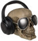 MIJOMA Headphone Stand Headphone Holder Decorative Head Decoration Resin 16 x 18 x 18 cm (Skull)