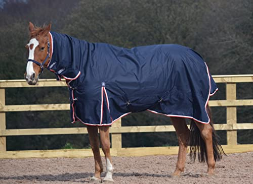 Turner Equestrian 100g Navy 600d Combo Neck Ripstop Horse Turnout Rugs 5'3-7'0 (6'3)