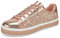 UUBARIS Women's Glitter Tennis Sneakers Neon Dressy Sparkly Sneakers Rhinestone Bling Wedding Bridal Shoes Shiny Sequin Shoes Rosegold Size 10