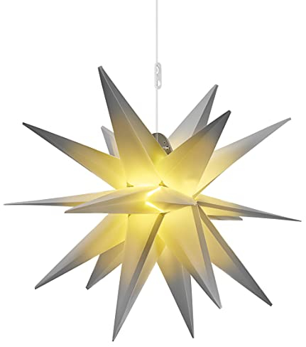 AMARE LED 3D Außenstern grau ca. 57 x 48 x 44 (B x H x T), für den Innen- und Außenbereich, mit Timer, cm - Netzbetrieb, 9700-1001-118, LED Stern 57 cm