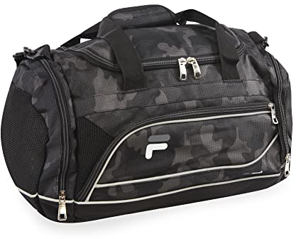 Fila Sprinter Sporttasche, 48,3 cm, Schwarz/Blaugrün, Klein, schwarz, Camouflage, small, Sprinter Sporttasche, 48,3 cm