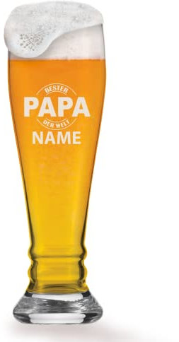 GRAVURMACHER® Weizenbierglas mit Gravur - SCHOTT ZWIESEL - Bavaria 0,5l - Für den besten Papa der Welt - Geschenk zum Vatertag - Geburtstagsgeschenk als Mann (Vatertag Motiv 10)