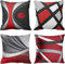 Ruedong Kissenbezug 40x40 4er Set Rote Schwarze Streifen Kissenhülle Dekokissen Kissenbezüge Couchkissen Deko Sofakissen Wohnzimmer Zierkissen für Stuhl Bett Garten Schlafzimmer