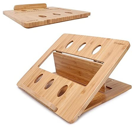 KAYLRE Laptop Stand Bamboo Foldable Laptop Stand Holder Adjustable Notebook Computer Tablet Desk Bed Heat Dissipation Mount for Netbook Adjustable Laptop Stand