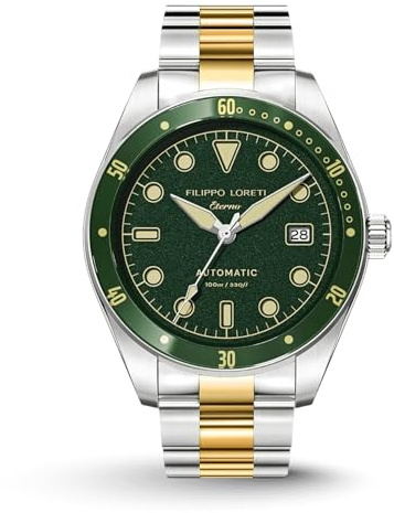 FILIPPO LORETI Eterno Collection – Automatikuhren für Herren, Herrenuhr, Mattgrün, Classic
