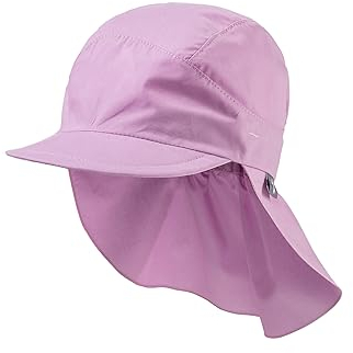 Sterntaler Schirmmütze mit Nackenschutz aus Bio -Popeline - Schirmmütze Mädchen mit Nackenschutz+Ohrenklappen schützt den Kopf vor der Sonne - Sonnenkappe Kinder UV 50+ mit Bindeband - blütenrosa, 53